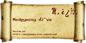 Medgyessy Éva névjegykártya