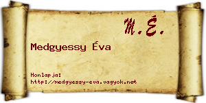Medgyessy Éva névjegykártya
